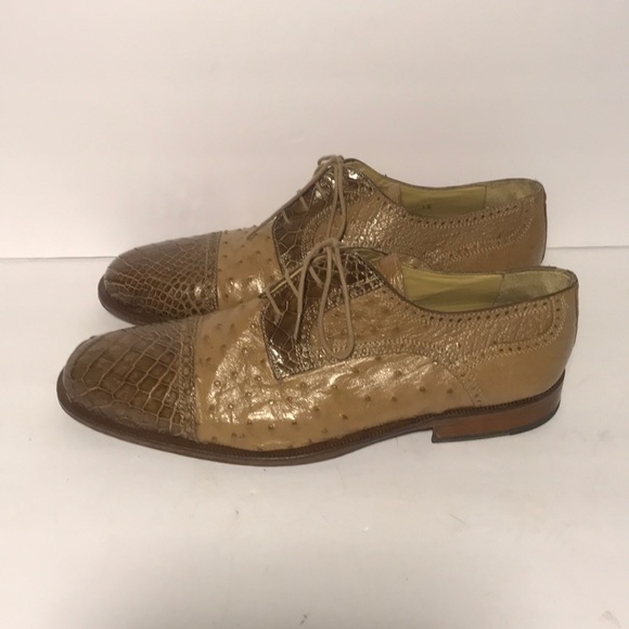“FORTI” MENS GENUINE ALLIGATOR & OSTRICH SHOES - Picture 4 of 7